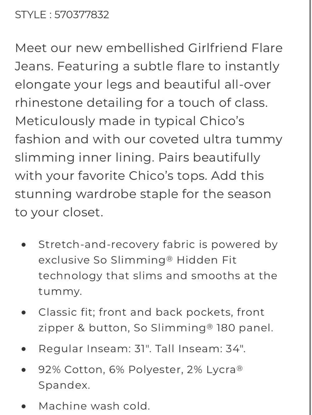 Chico’s Rhinestone Embellished Jeans - Picture 3 of 10